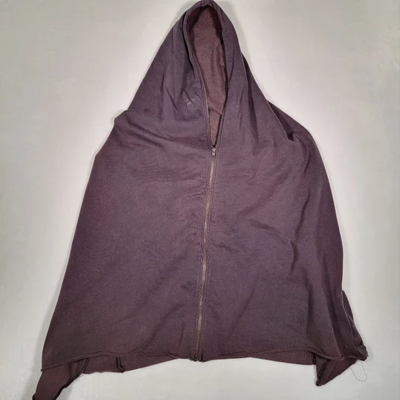 Men’s Sz 10 All Saints Spitafields Brown Cotton Distressed Festival Hooded Vest - Picture 6 of 14